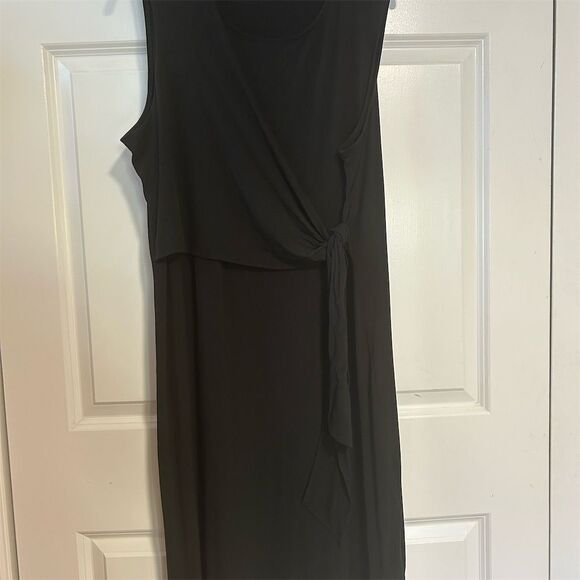J.Jill Wearever Collection Dresses & Skirts - J.Jill Wearever Women's XL Black Sleeveless Tie-Waist Midi Dress
